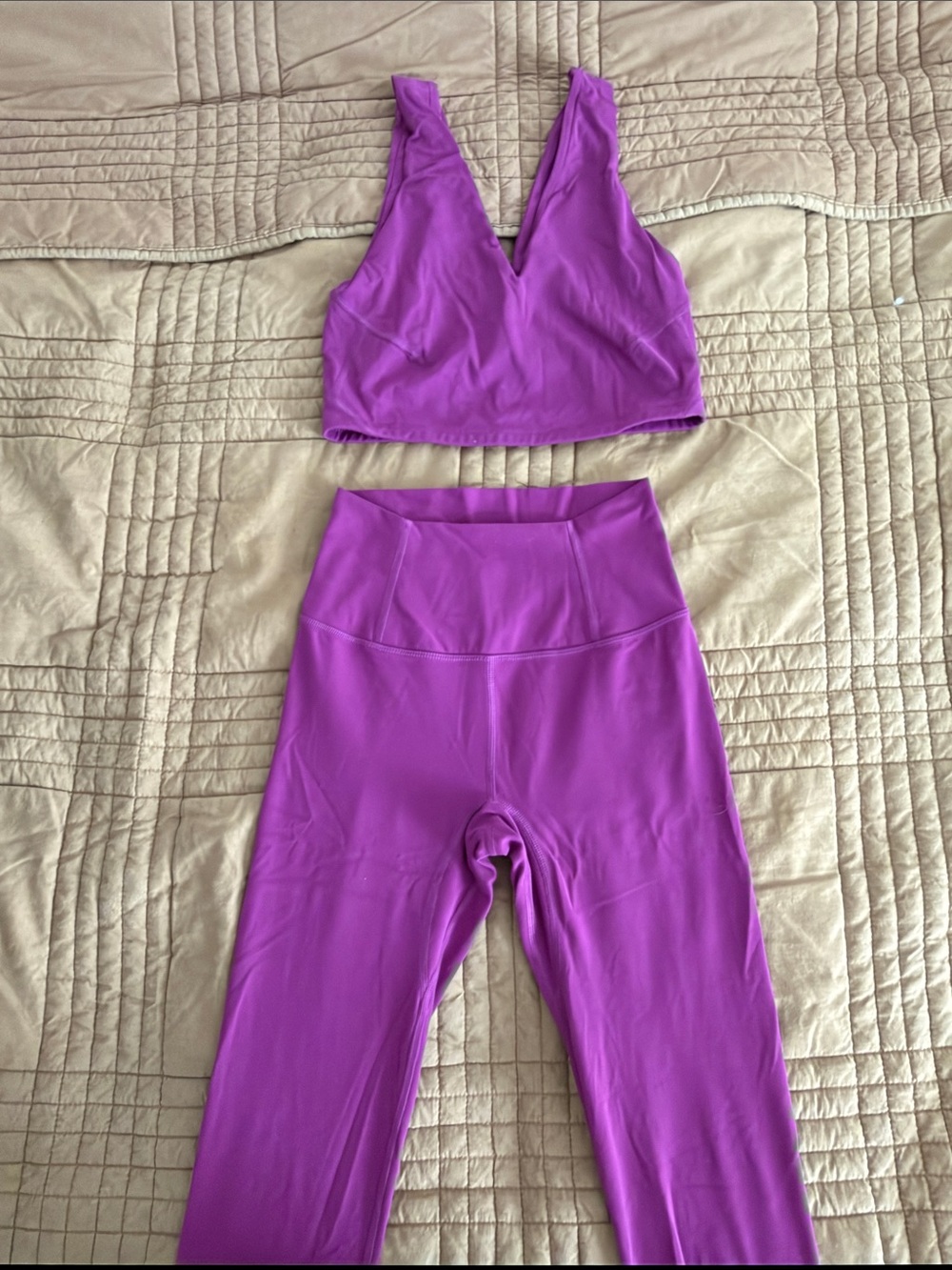 Women's FP Movement Violet Leggings & V-Neck Sports Bra Set- Size XS & S
